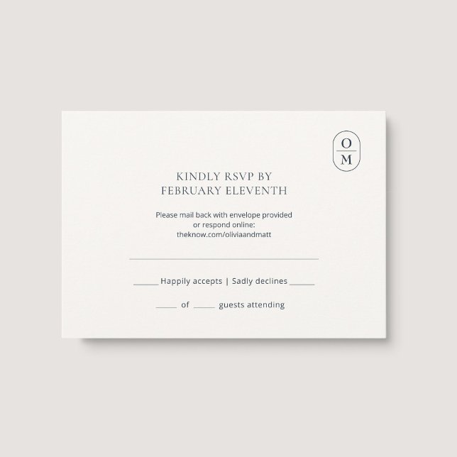 Chic Minimalist Monogram Wedding RSVP (Creator Uploaded)