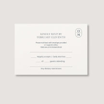 Chic Minimalist Monogram Wedding RSVP
