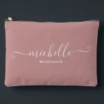 Chic Minimalist Mushroom Personalised Bridesmaid Accessory Pouch<br><div class="desc">Introducing our Chic Minimalist Mushroom Pink Personalised Bridesmaid Accessory Pouch, a stylish and versatile gift designed to celebrate your bridesmaids in elegance. This accessory pouch is the epitome of modern chic, perfect for any occasion from bridesmaid proposals to bridal showers. Crafted with a minimalist design, this pouch features a deep...</div>