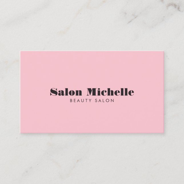 Chic Minimalist Pink Boutique Salon Business Card (Front)