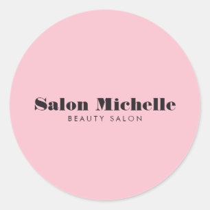 Chic Minimalist Pink Classic Round Sticker