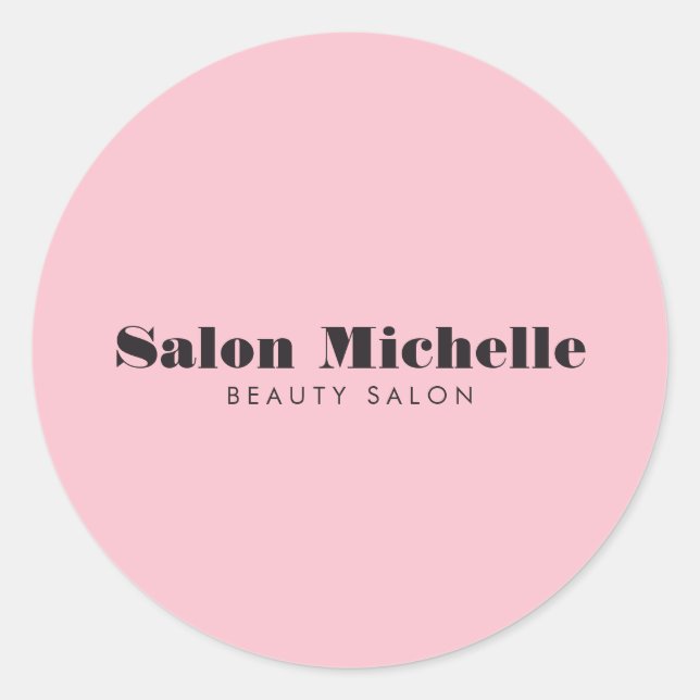 Chic Minimalist Pink Classic Round Sticker (Front)