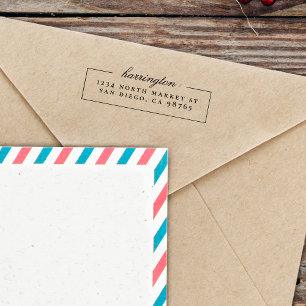 Chic Minimalist Script Serif Family Return Address Rubber Stamp