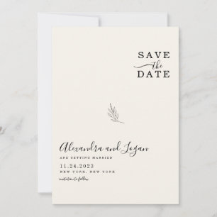 Chic Minimalist Signature Script Ivory QR Code Save The Date