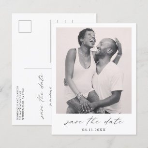 Chic Minimalist Simple Photo Wedding Save the Date Announcement Postcard