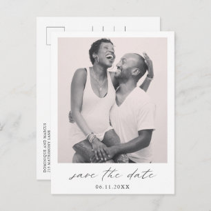 Chic Minimalist Simple Photo Wedding Save the Date Announcement Postcard