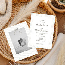 Chic Minimalist Stripe Green Wedding Invitation