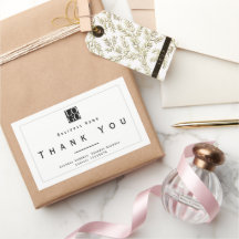 Chic Minimalist Thank You Business Logo White