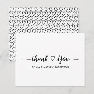 Chic Minimalist Thank You Heart Thank You  Card