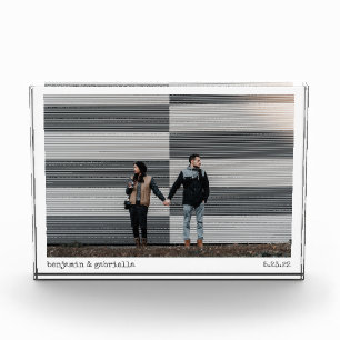 Chic Minimalist Typewriter Typography Wedding Photo Block