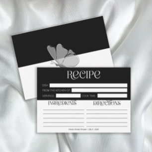 Chic Minimalist Typography Butterfly Recipe Card