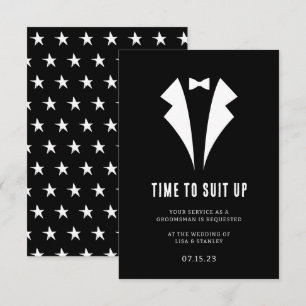 Chic Minimalistic Groomsman Proposal Card