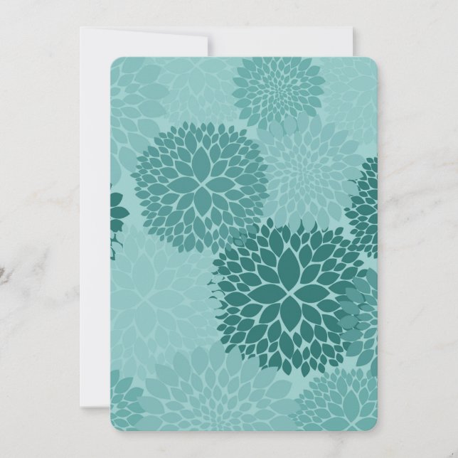 Chic Mint Flowers Baby Shower Invitation (Front)