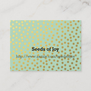 Chic Mint Gold Confetti Dots Business Card