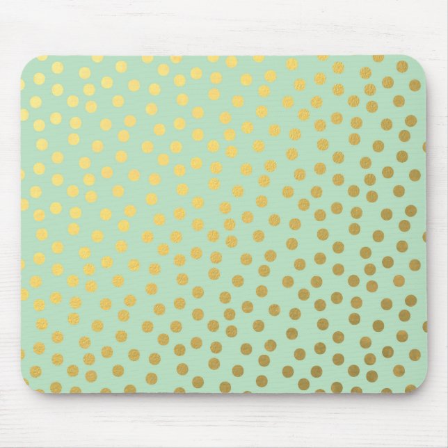Chic Mint Gold Confetti Dots Mouse Mat (Front)