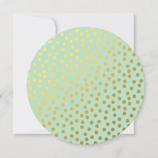 Chic Mint Gold Dots Sweet Sixteen Invitation (Front)