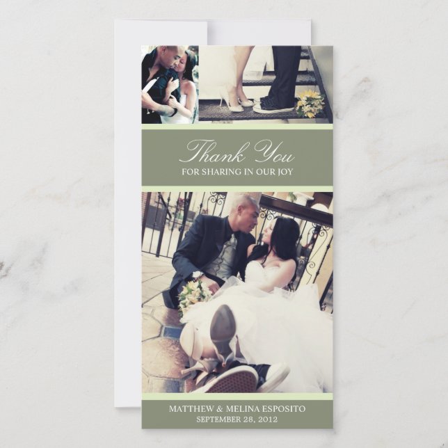CHIC MINT GRATITUDE | WEDDING THANK YOU CARD (Front)