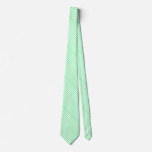 Chic Mint Green and White Stripe Pattern Neck Tie