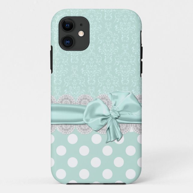 Chic Mint Green Damask iPhone 5 Case (Back)