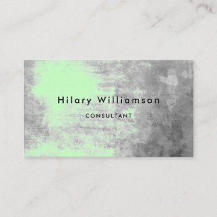 Chic Mint Green Pastel Grey Grunge Business Card
