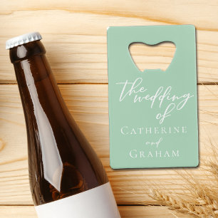 Chic Mint Green White Personalised Wedding