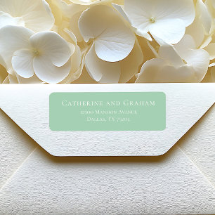 Chic Mint Green White Wedding Return Address