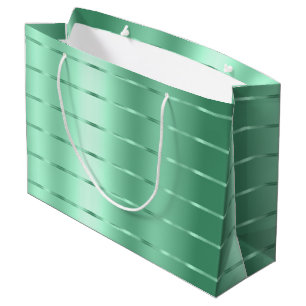 Chic Mint Ribbon Bow Bridal Shower Large Gift Bag