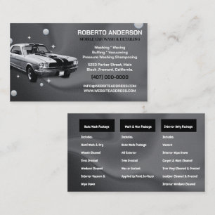 Chic Mobile Car Wash Detailing Pressure Washing Business Card