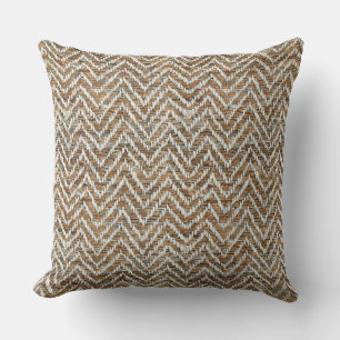 Chic mocha mousse cream chevron cushion