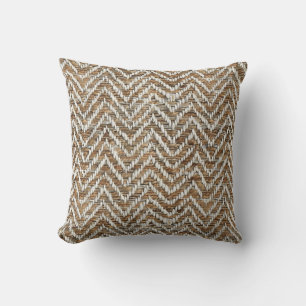 Chic mocha mousse cream chevron cushion