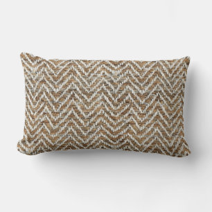 Chic mocha mousse cream chevron lumbar cushion