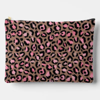 Chic mocha mousse pink black leopard pattern