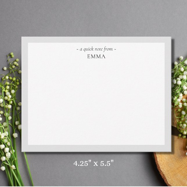 Chic Modern 'A Quick Note From' Note Card (Creator Uploaded)