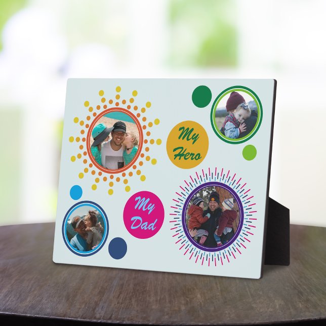 Chic Modern Abstract Circle Trendy Photo Collage Plaque (Creator Uploaded)