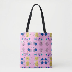 Chic Modern abstract flowers on pink Tote Bag