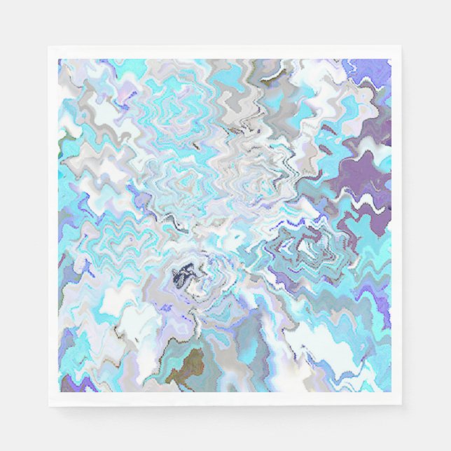 Chic Modern Aqua Blue Luncheon Paper Napkins (Front)