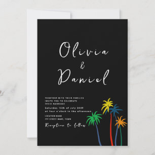 Chic Modern Beach Wedding Invitation