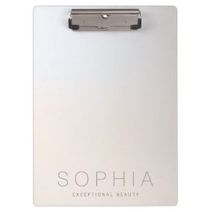 Chic Modern Beauty Minimalist Luminous Silver Clipboard