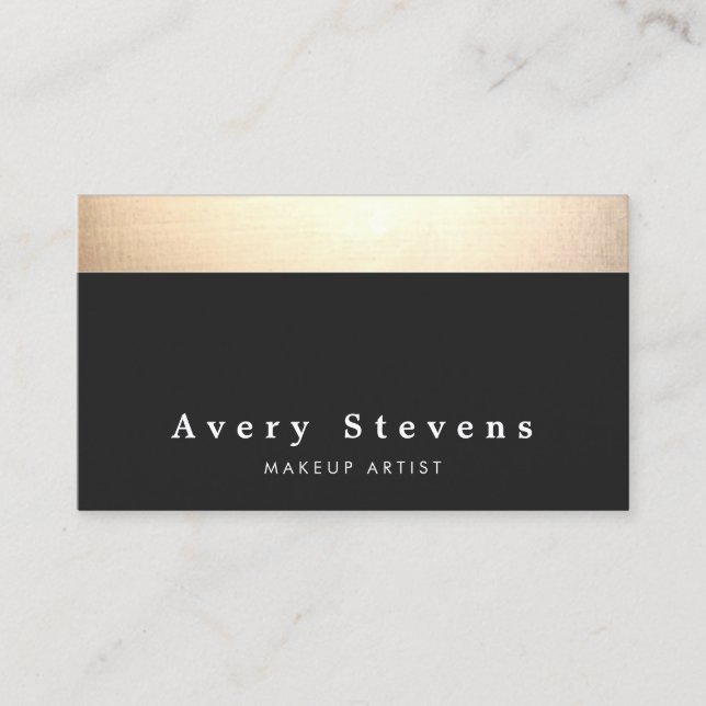 Chic Modern Black and Gold Business Card (Front)
