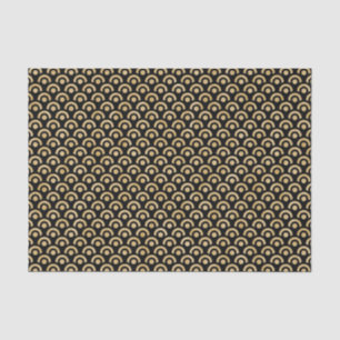 Chic Modern Black Gold Geometric Pattern  Tissue Paper