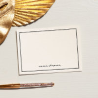 Chic Modern Black Personalised Note Cards