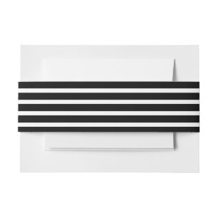 Chic Modern Black Stripes Pattern Invitation Belly Band