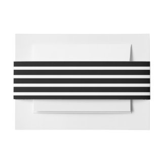 Chic Modern Black Stripes Pattern Invitation Belly Band