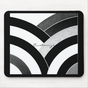 chic modern black/white chevrons mouse mat