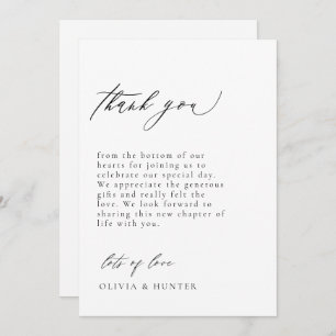 Chic Modern Black & White Wedding Thank You Card