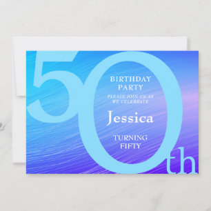 Chic Modern Blue Birthday Invitation