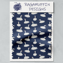 Chic Modern Blue Swan Repeating Pattern