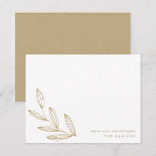 Chic Modern Botanical Sprout Tan Cream and White Card