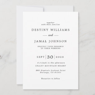 Chic Modern Bride Groom Photo Wedding Invitation