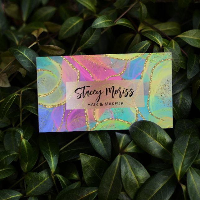 Chic Modern Bright Trendy Gold Colourful Business Card (Creator Uploaded)